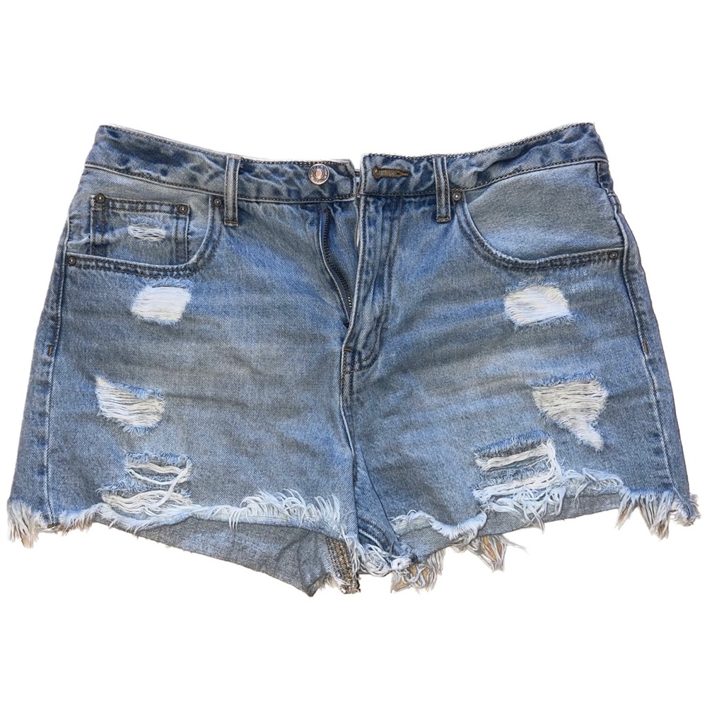 Forever 21 light blue Distressed Jean Shorts size 28
